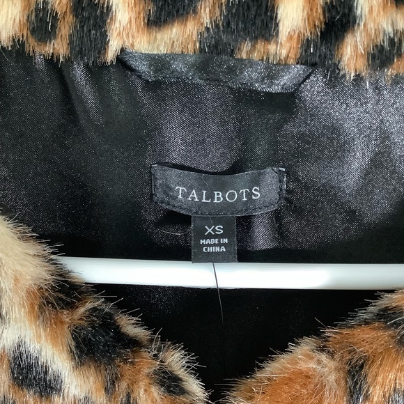 Talbots Leopard Print Faux Fur Fuzzy Vest - Picture 3 of 6